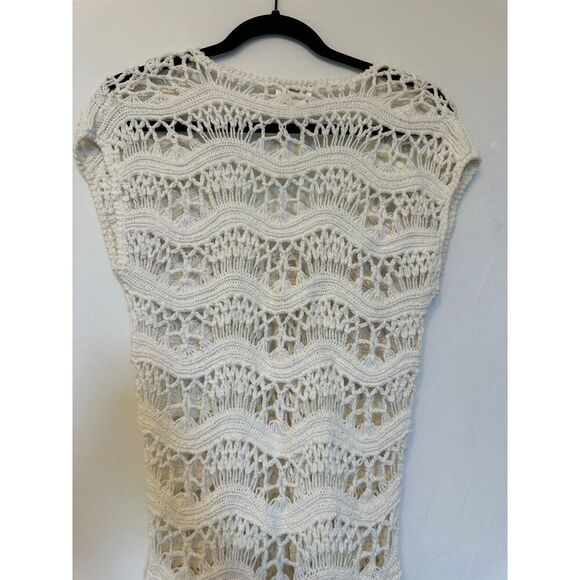 Shoshanna Swim Ivory Dolman Sleeve Macramé Tunic Size Small - Picture 8 of 10